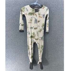 Burt's Bees 18 Month Baby One Piece Zip Up Dinosaurs Organic Cotton